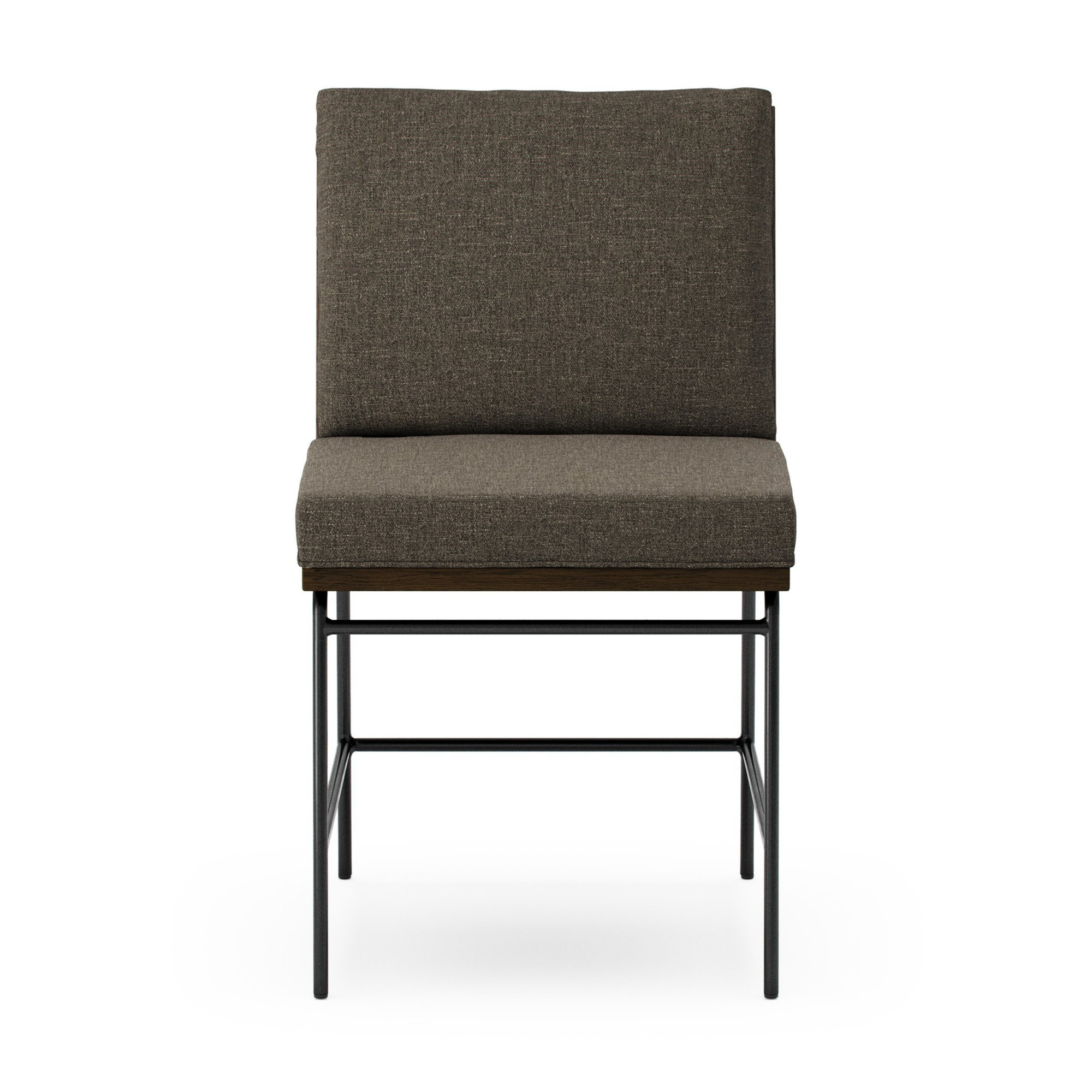 Julep Polyester Blend Upholstered Side Chair, Landale Charcoal/Sienna Brown Oak