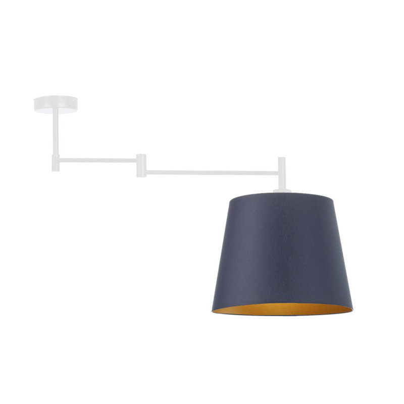 Warlo Fabric Semi Flush Mount, Navy, White