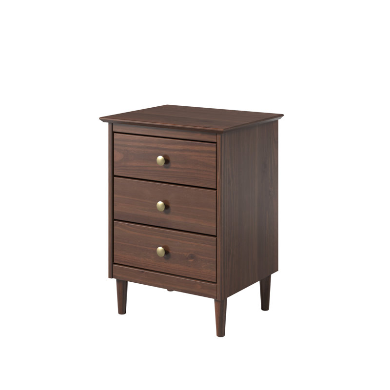 3-Drawer Nightstand - Spencer - Walnut