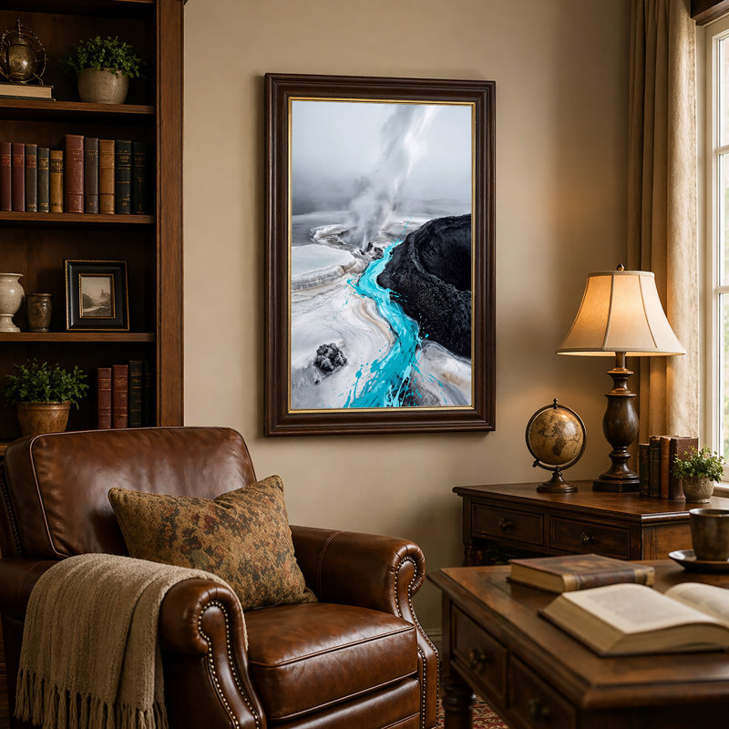Art mural sur toile turquoise et eau turquoise, 18"H x 12"W