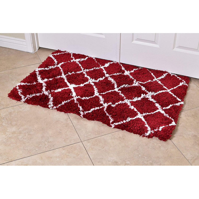 Barta Geometric Indoor Doormat, Red