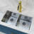 Cantrio KSS-3218-1-DBL 32 inch 18-Gauge 304 Stainless Steel Undermount Double Kitchen Sink