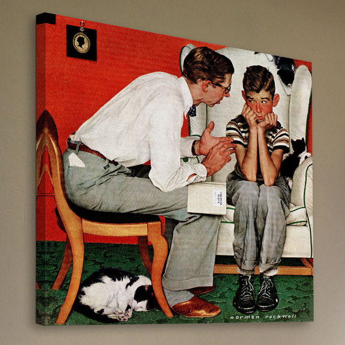 Facts Of Life by Norman Rockwell - Wrapped Canvas Painting, 46 cm H x 46 cm W
