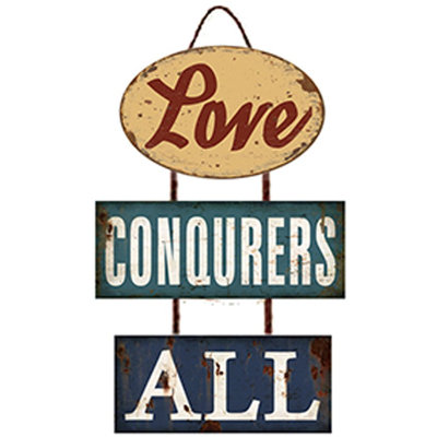 Décoration murale tout en bois love conquerors