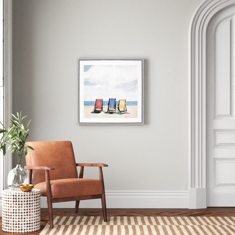 " Beach Trip II ", Silver Framed, 30.5" H x 30.5" W x 1.5" D