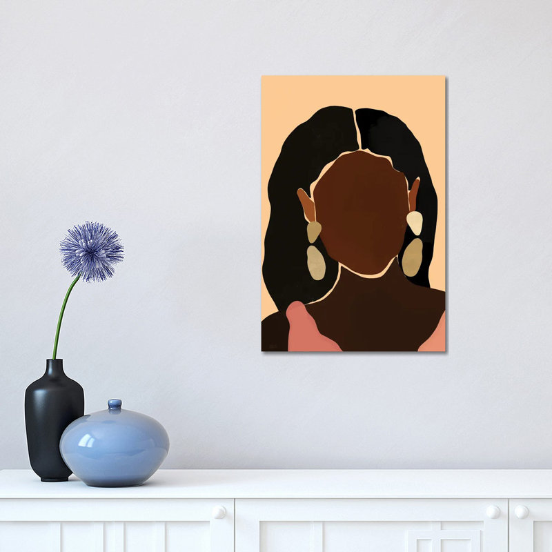 « Monae » par Bria Nicole-impression d’art graphique, Pas de tapis, Toile tendue, H 18 po x l 12 po x 1,5 po