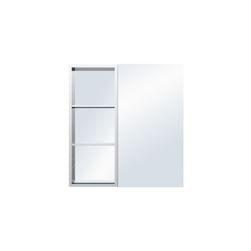 Armoire à pharmacie à miroir en aluminium à fixation murale encastrée ou en surface l 28 po x H 30 po, Oui, L 28 po x H 30 po