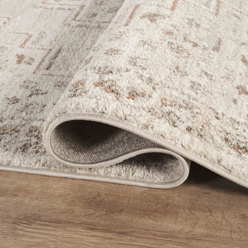 Abani Rugs Severus Collection BEA130A Traditional Medallion Cream Area Rug, Rectangle 5'3" x 7'7"