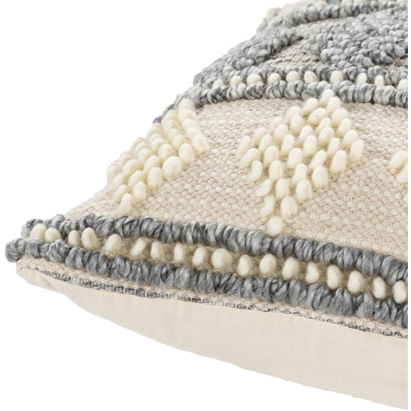 Anders 18" Square Wool Cotton Polyester Accent Pillow