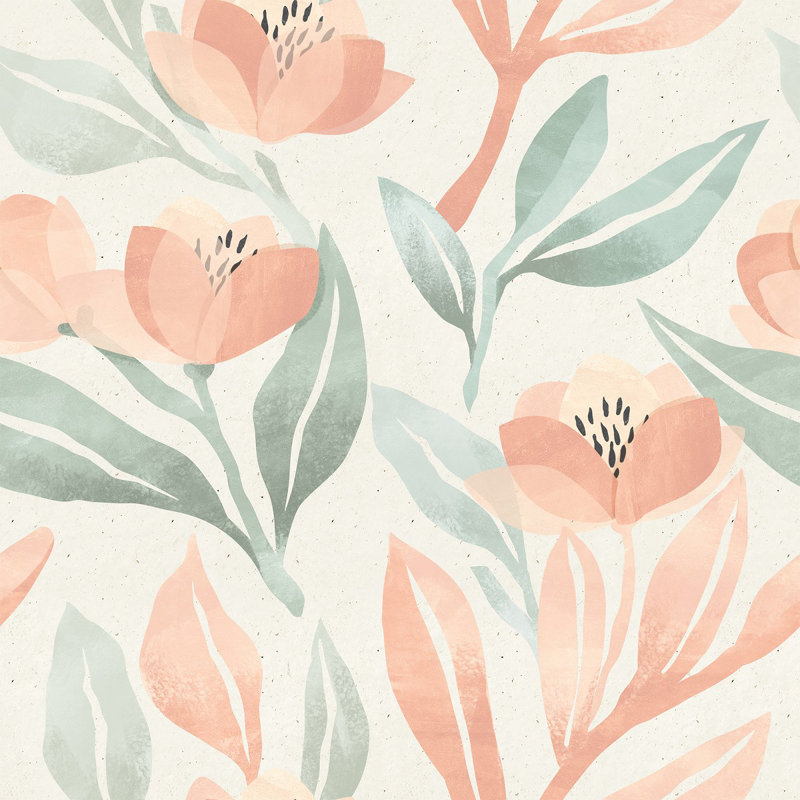 Pastel Coloured Flowers Wallpaper