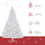 Arbre de Noël artificiel blanc avec support en métal pliable et élégant décor des Fêtes-616609924-616609927