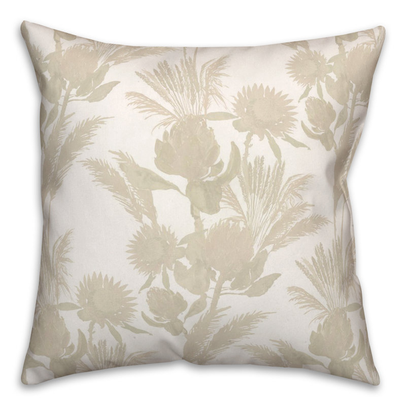 Polyester/Polyester Blend Throw Square Pillow Cover & Insert, Cream