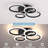 Christain 4-Light Black Modern Integrated LED Flush Mount Ceiling Light