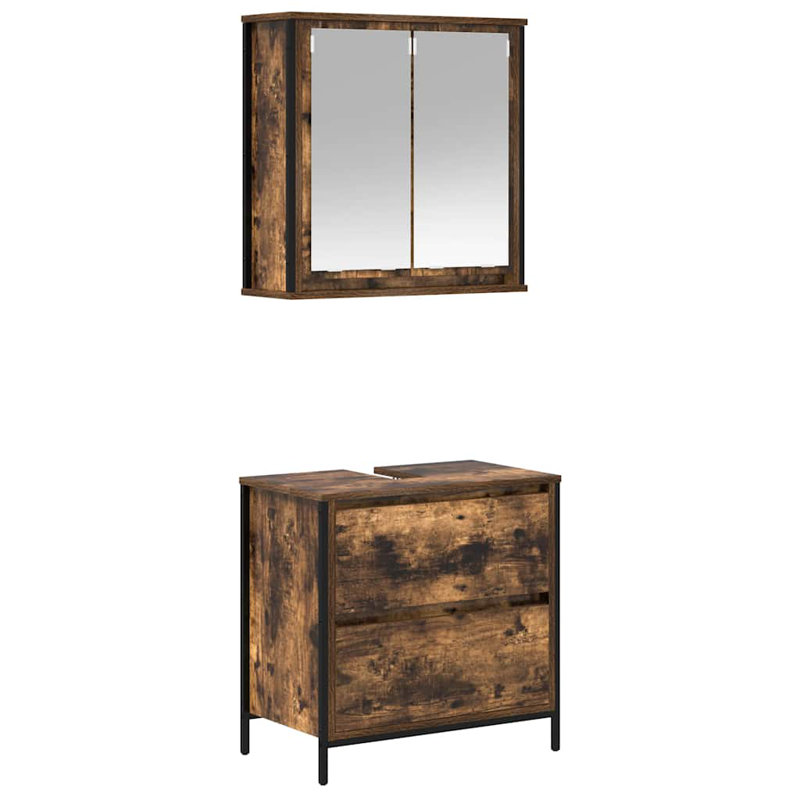 Bathroom Furniture Suite, Dark Wood