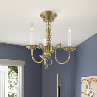 Lustre classique / traditionnel à 3 lumières de style bougie Benedetto