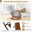Chaise berçante avec repose-pieds en bois d'hévéa-564429615