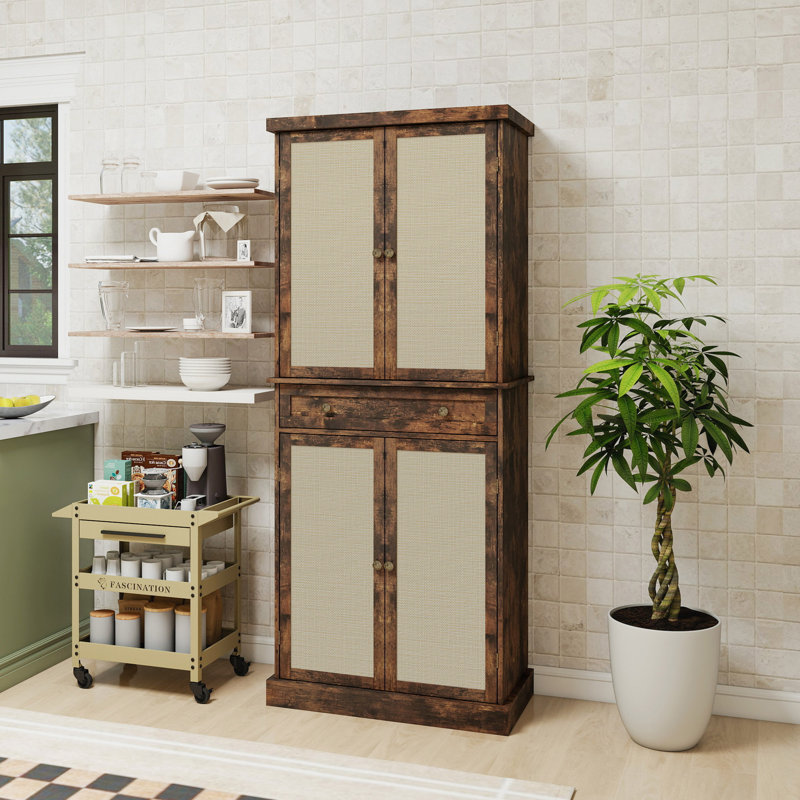 Armoire de rangement 4 portes avec 1 tiroir pour le salon