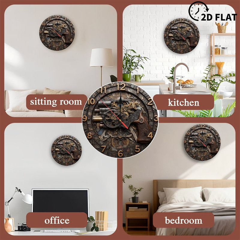 Horloge Steampunk avec mécanisme de pistolet
