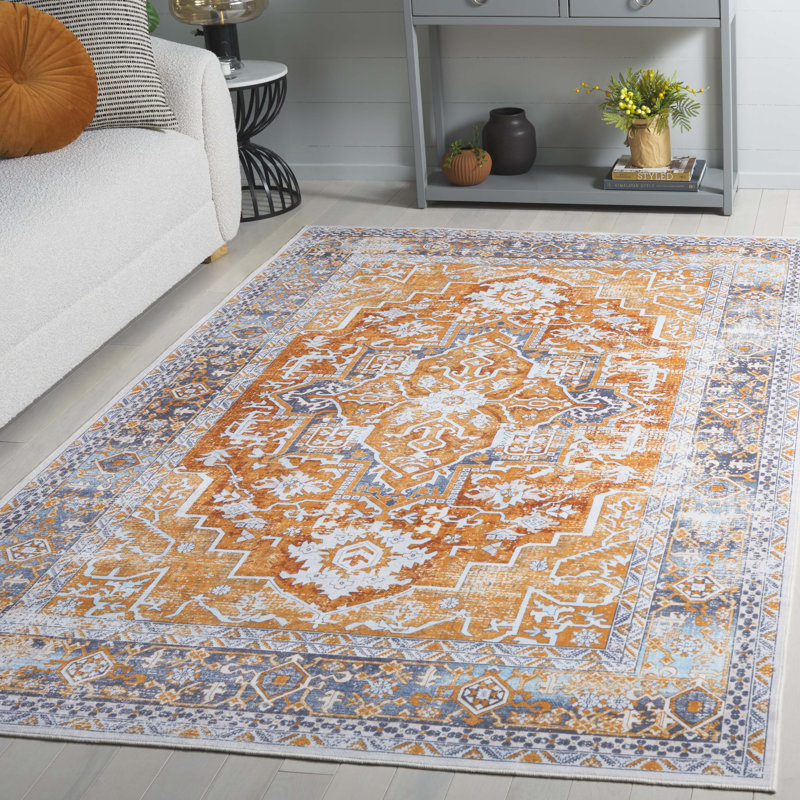 Shealin Machine Washable Performance Oriental Rug, Rectangle 5' x 8'