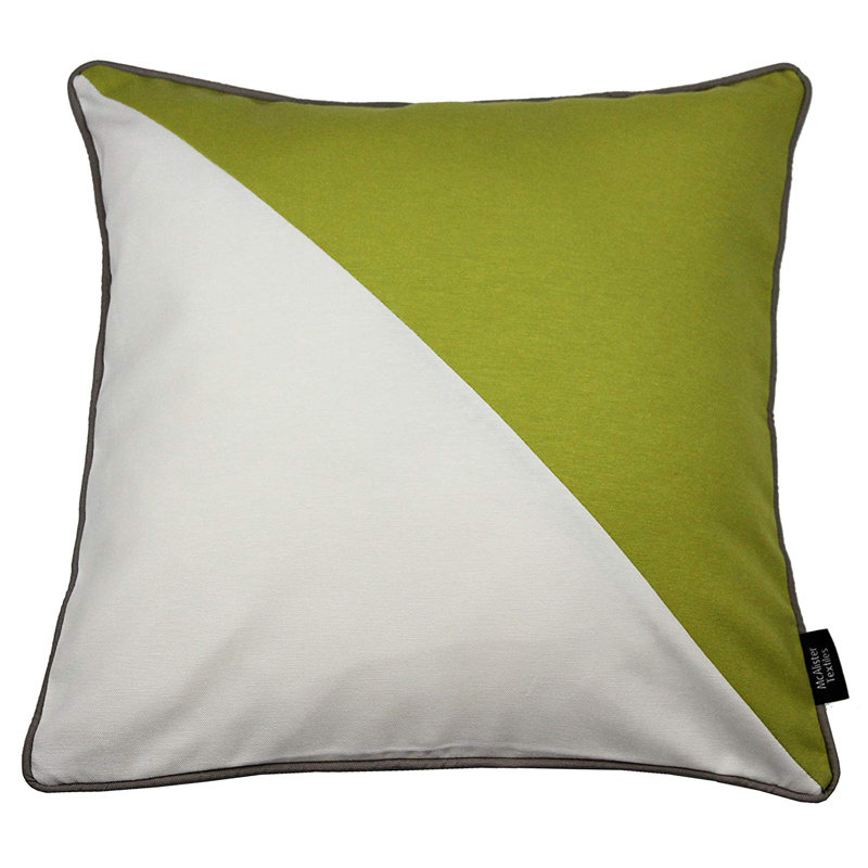 Liana Patchwork Square Cushion, 49 x 49cm, Lime Green/Natural White, No fill