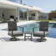 3-Piece Gray Swivel Rocker Patio Bistro Set With Side Table & Cushions