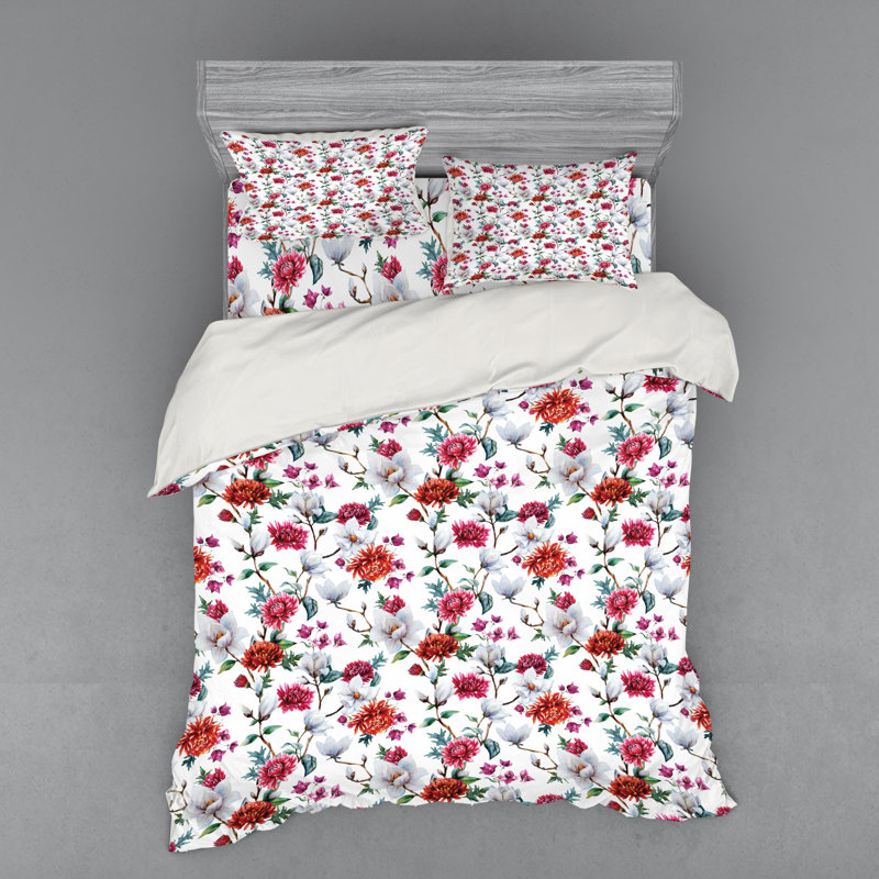 Farmhouse / Country Polyester Paisley Duvet Cover, Queen Duvet Cover + 3 Additional Pieces