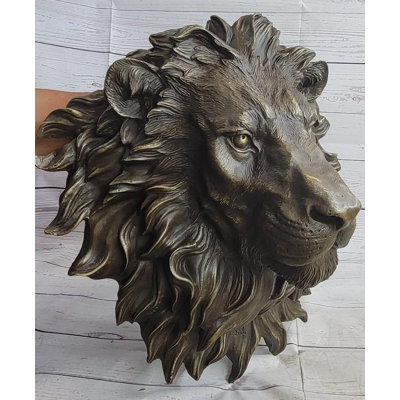 Grande figurine murale buste tête de lion