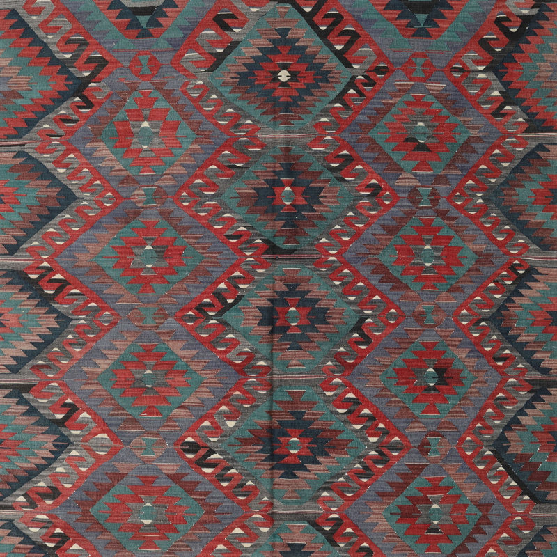 Tapis gris/rouge contemporain, Carré 4 pi