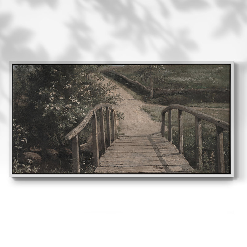 Série paysage-DLxxvi- Toile tendue avec châssis tendue, prête à être accrochée, H 25 po x l 49 po, Blanc