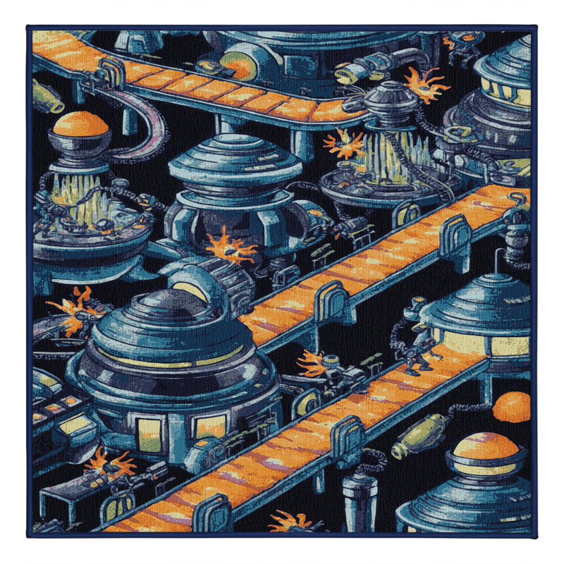 Machine Washable Space Gray Area Rug