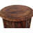 Handcrafted 18" Folding Mango Wood Round Accent Table With Carved Octagonal Base