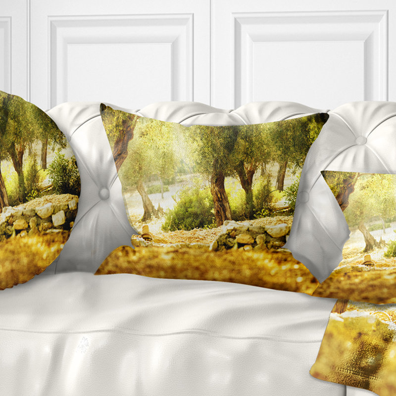 Olive Trees - Landscape Printed Throw Pillow, Square, 16" x 16"