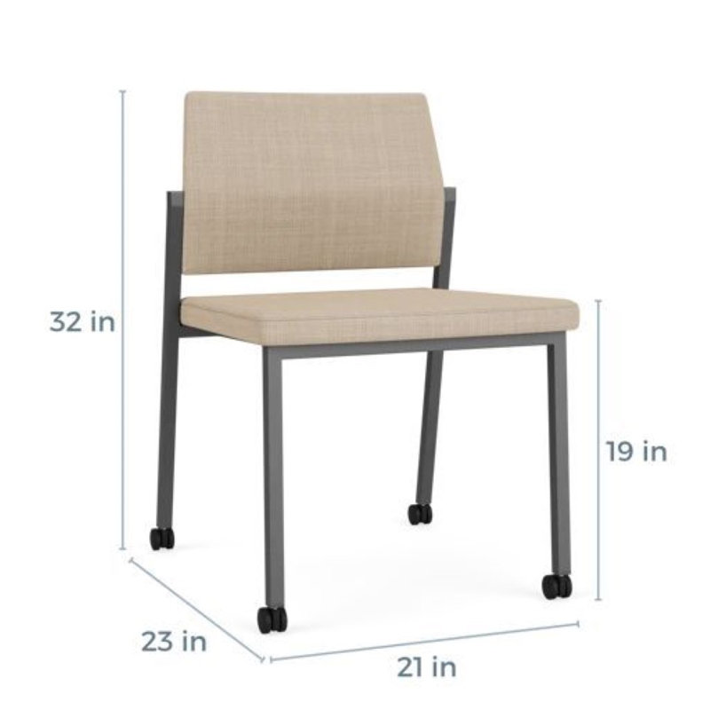 Chaise sans accoudoirs Avon Rx Santé, Vinyle calcaire calcaire, Gris anthracite