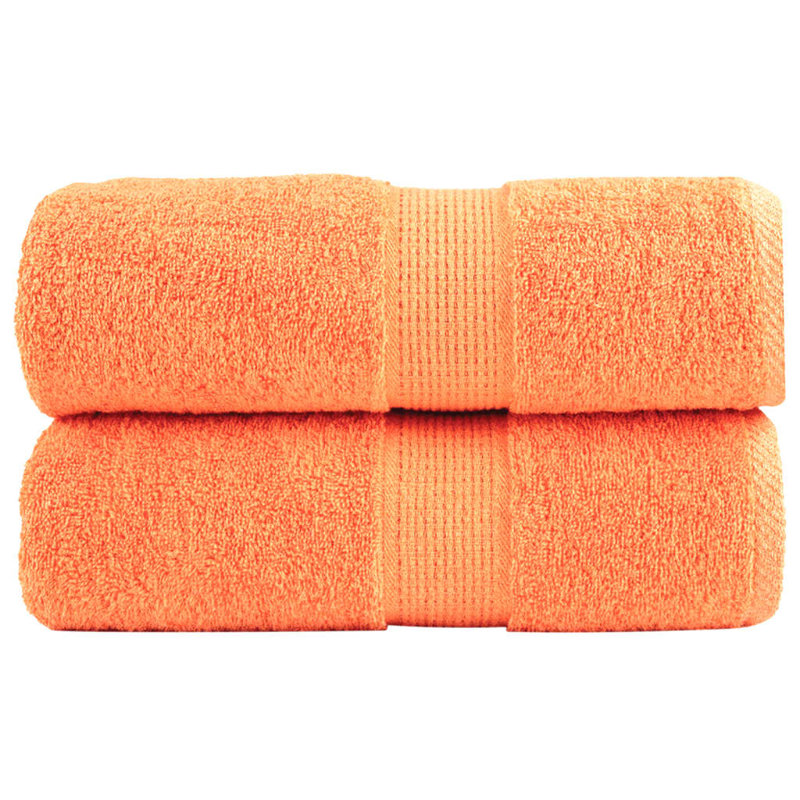 Premium Bath Towels SOLUND 2Pcs 600Gsm, Hand Towels - 2 Pack, Orange