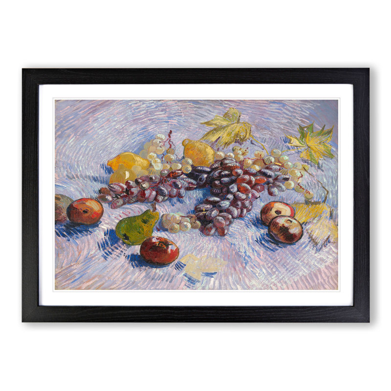 Fruit by Vincent Van Gogh - Picture Frame Painting, Black Framed, 48cm H x 65cm W x 2cm D