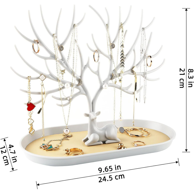 Jewellery Stand +, White