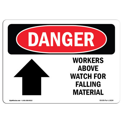 Workers Above Watch For Falling Material Aluminum Sign 12 x 18
