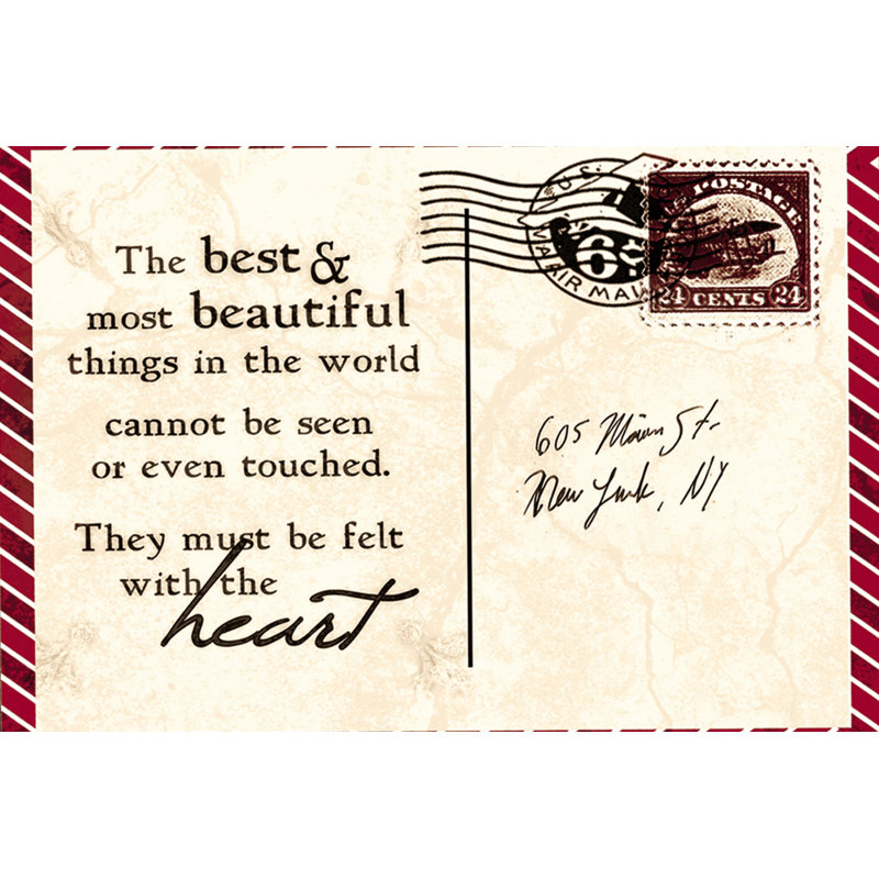 Heartful World Postcard 1 Piece Wrapped Canvas Wall Art, 61cm H x 91cm W x 3.8cm D