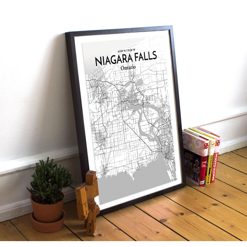 « niagara chute city map », impression, H 17 po x l 11 po