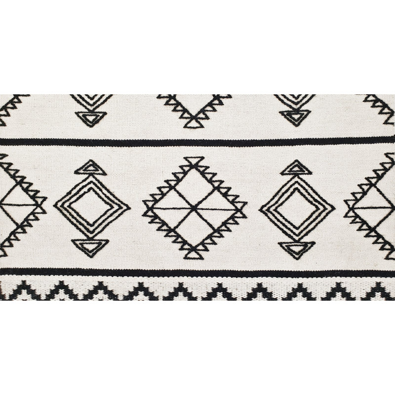 Tapis tissé à la main Dhurrie, Tapis de couloir 2 pi 6 po x 8 pi