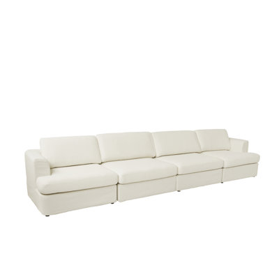 4-piece Upholstered Boucle Sectional Sofa