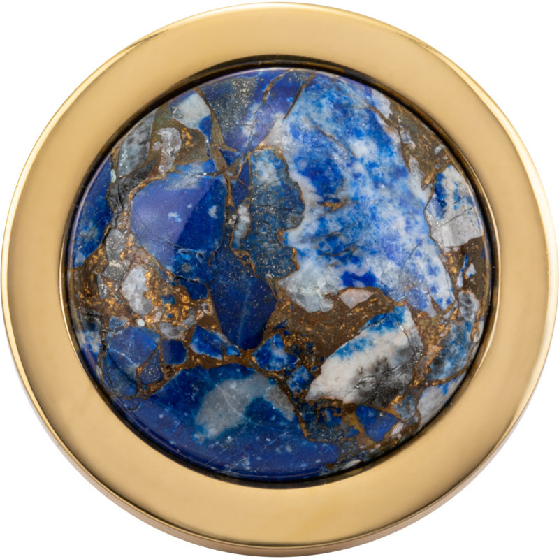 Firesky Diameter Knob, Polished Brass, Mohave Lapis