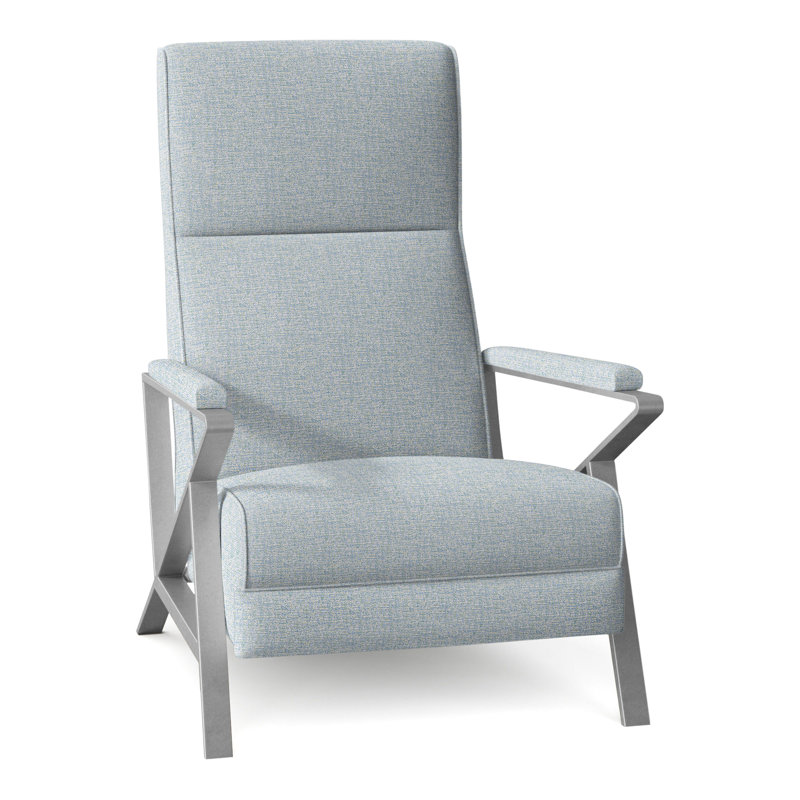Infinity Recliner, Brushed Nickel, Perigold Soft Touch Cerulean