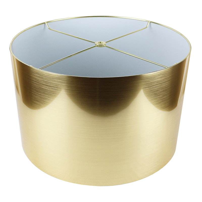 Ganya 10'' H Metal Drum Lamp Shade, Gold, 10" H x 16" W x 16" D