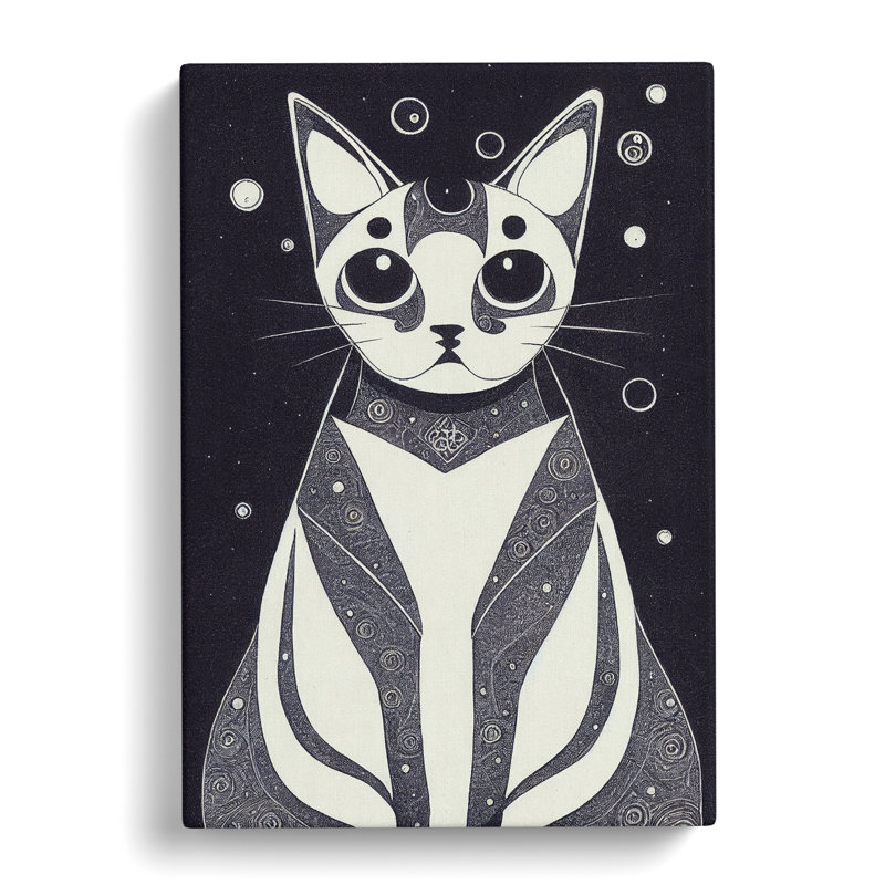 Mystical Cat Abstract - Wrapped Canvas, 76cm H x 50cm W x 3cm D