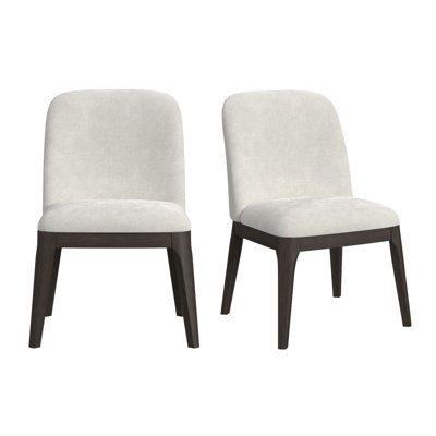  Chaise d'appoint de salle à manger Sutton avec tissu blanc brun foncé (2 par boîte)