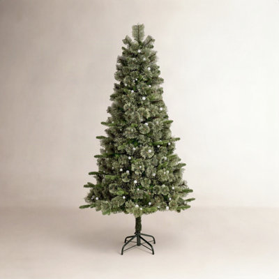 Leilonie Pre-Lit Green Cashmere Slim Pine Artificial Christmas Tree with  LED Lights