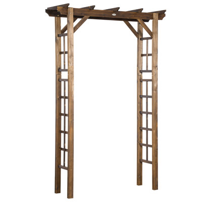 Tonnelle de jardin en bois pour mariage et cérémonie Outsunny 85 po, treillis arqué pour vignes grimpantes