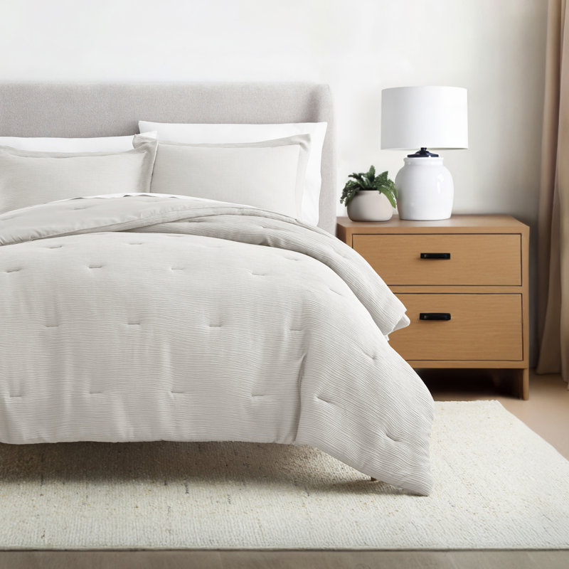 Cloud Gauze Textured Comforter Set, Dune, Twin / Twin XL Comforter + 1 Sham
