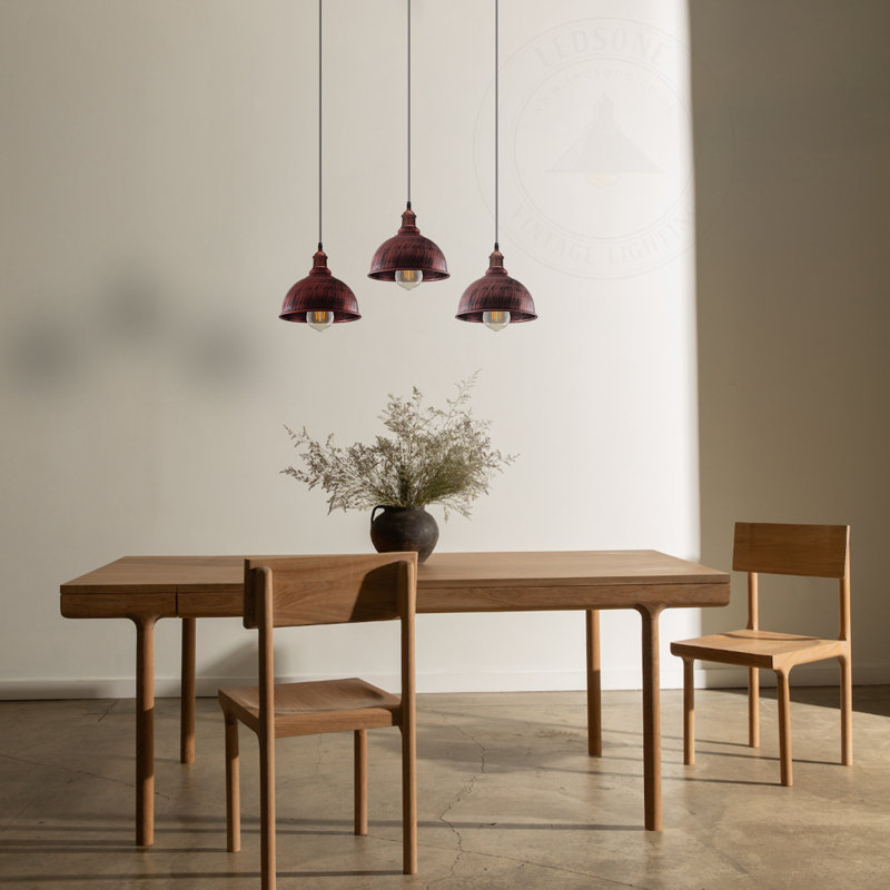 Lenny 3 - Light Rustic Red Kitchen Island Pendant, Yes